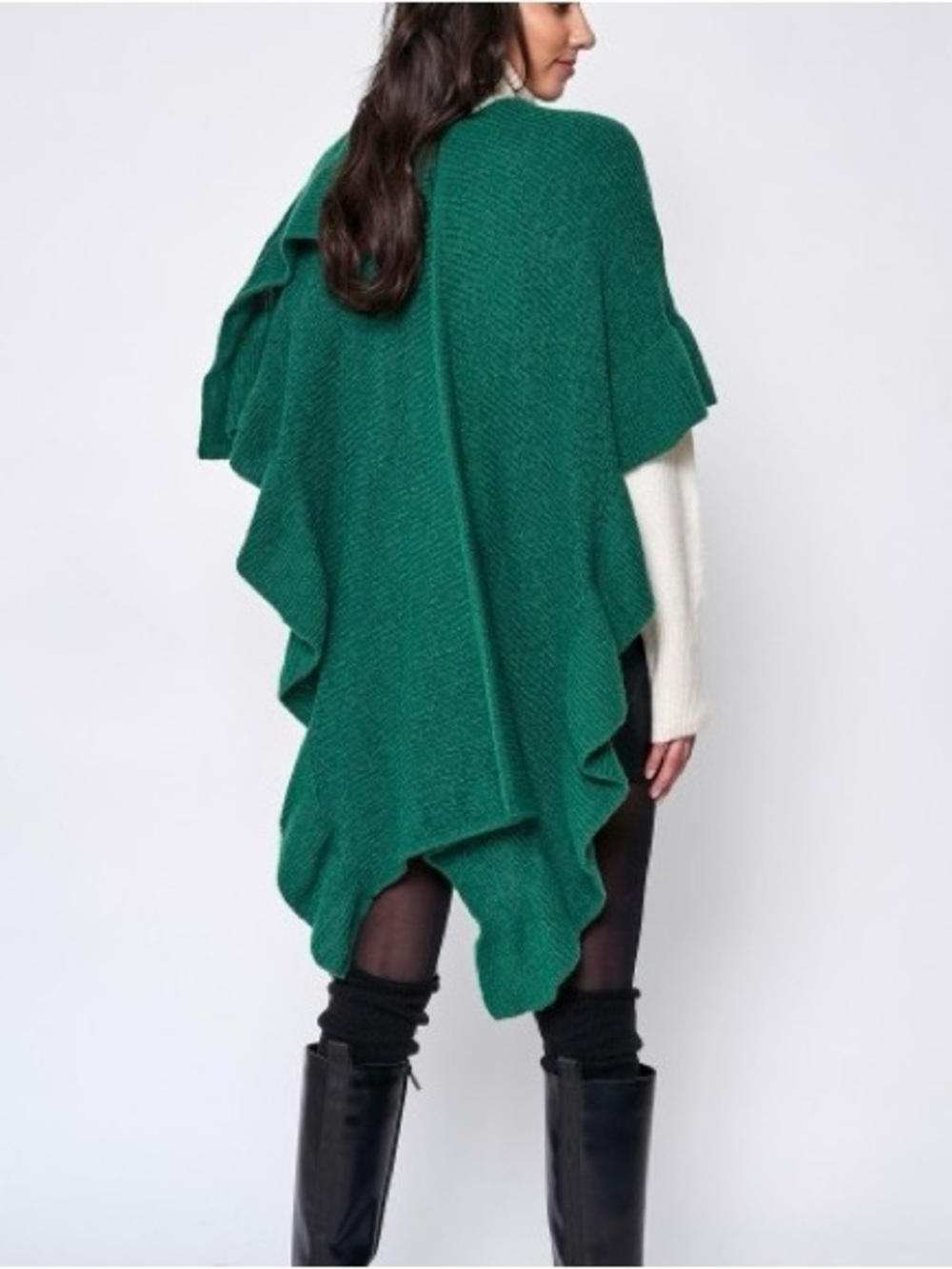 Do everything in love Emerald Open-Front Knit Poncho